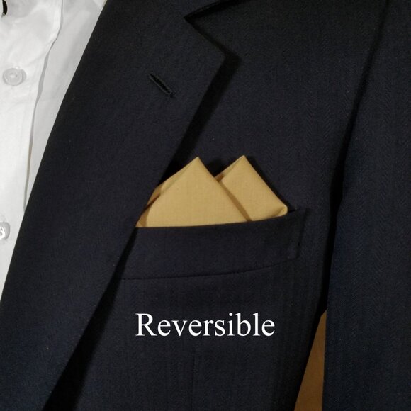 New - Khaki Tan Cotton Pre-Folded Pocket Square Handkerchief Insert - Picture 7 of 7